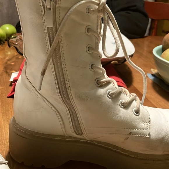 Jellypop moto combat white boot with zippers and jelly soles EU 37 / women’s 6.5 - Picture 3 of 13